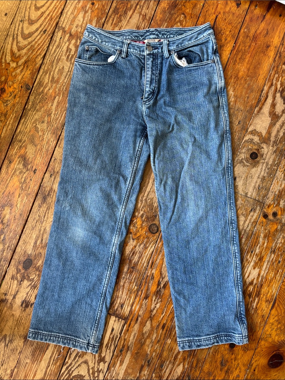 Duluth Trading Co Women's Fully Lined w/flannel Relaxed Light Blue Denim Jeans